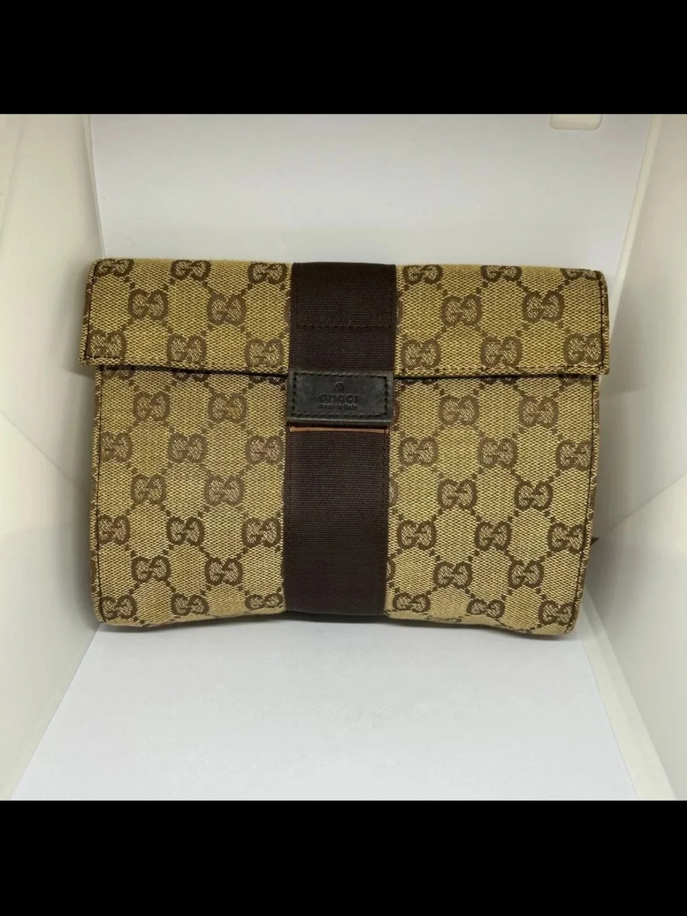 Gucci Beige and Brown GG Canvas Toiletry Pouch